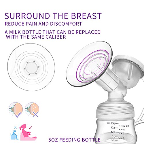 Electric Breast Pump,Comfort Breastfeeding Breast Pump Milk Pump, Single Baby Breast Pump for Travel USB Charging 9 Levels Massage Suction HD LED Display …