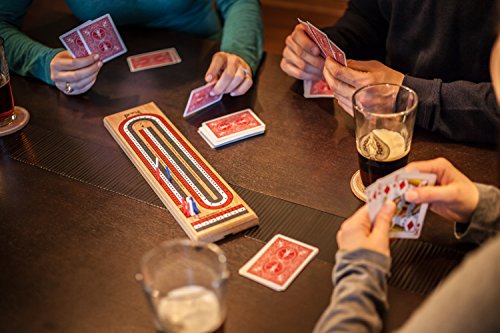 Bicycle 3-Track Color Coded Wooden Cribbage Game
