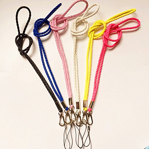 6 pcs colorful slim necklace straps,15" braided le…