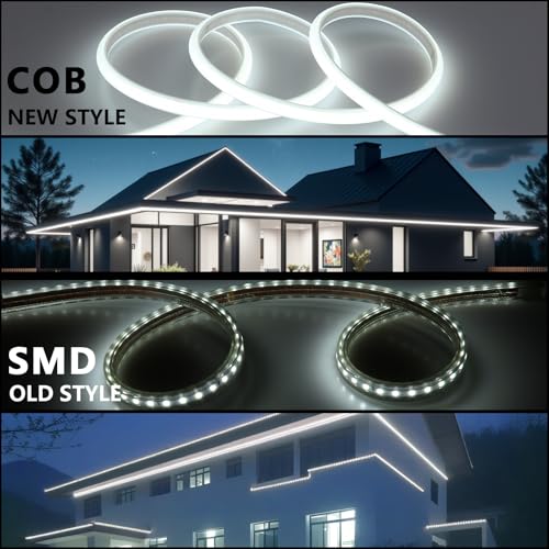 BENLUN 220 V COB LED Strip Outdoor Waterproof 30 m 6000 K Cool White, 300 W CRI 90+ Can be Cut to Size Waterproof LED Strip Without Transformer, for Building, Bedroom, Office, Pergola, Living Room