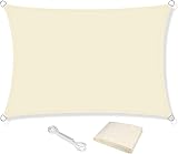 KAHEIGN Sun Shade Sail 2.5m x 3m Cream UV 98% Waterproof 120gsm