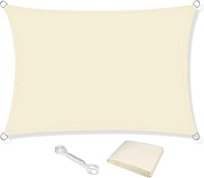 KAHEIGN Sun Shade Sail 2.5m x 3m Cream UV 98% Waterproof 120gsm