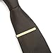 3 Pc Mens Tie Bar Pinch Clip Set for Regular Ties 2.1 Inch, Silver-Tone, Black, Gold-tone