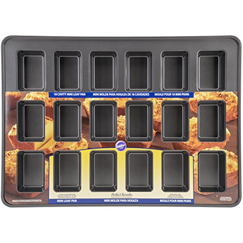 Wilton Perfect Results Premium Non-Stick Bakeware Mini Loaf Pan, 18-Cavity