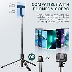 ATUMTEK 59" Selfie Stick Tripod, Stable Tripod