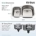 KRAUS Premier 32-inch 16 Gauge Undermount 60/40 Double Bowl Stainless Steel Kitchen Sink, KBU25