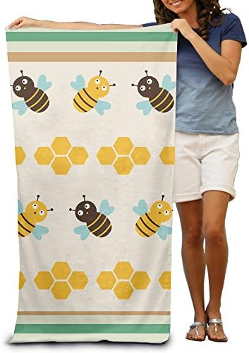Bee On Honeycomb Bath Towels Beach Towels Swim Towels Adults Soft Absorbent