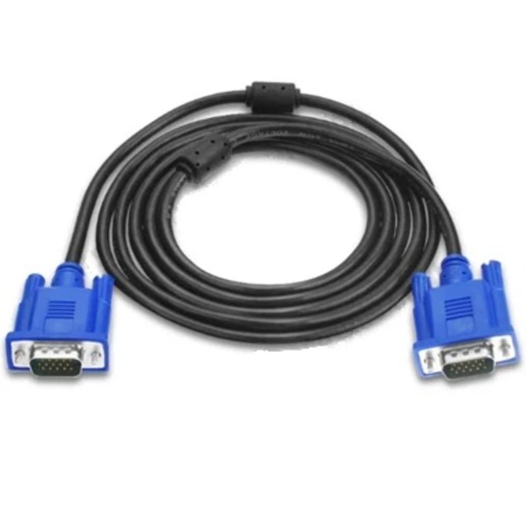 Symbah VGA To VGA Cable Or Lead, 15 Pins And 1.5 Meter With Ferrimagnetic Material Cores Male To Male VGA Wire For Computer, Monitor, HDTV, Projector, DVD Blue-Ray Full HD 1080p
