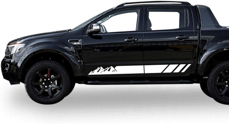 Decal Sticker Vinyl Mountain Stripe Kit Compatible with Ford Ranger T6 2011-present (White)