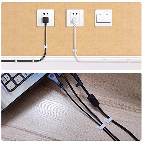 Adhesive Cable Clips, 100PCS Segarty Wire Cable Clips Adhesive Cable Clips, Wire Management Wire Cable Holder Clamps Cable Tie Holder for Car, Office and Home