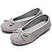 HomeTop Women's Elegant Cotton Knitted Memory Foam Indoor Ballerina House Slippers/Shoes