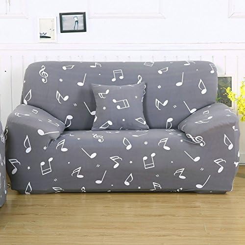 AbbeyTening Music notation gray Sofa Slipcover Sofa Covers Chair Covers Three-Seater Protectors Couch Covers Featuring Soft Form Fit Slip Resistant 74-90 Inch