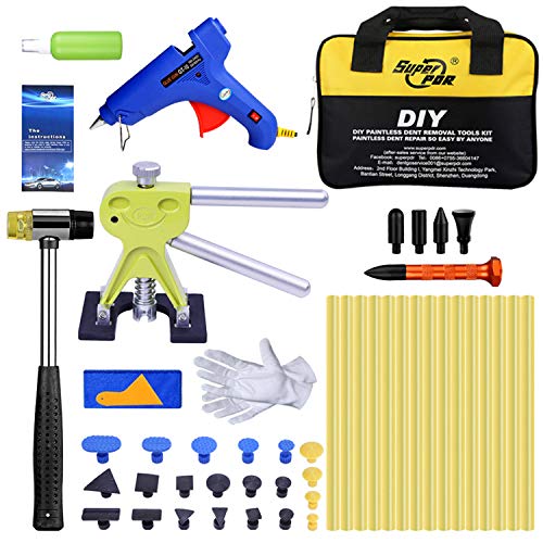 AUTOPDR 54Pcs Dent Removal Tools,Pops a Dent Lifter Dent Puller Kit with Hot Melt Glue Gun Glue Sticks Tool Bag for Car Body Dent Repair - Thumbnail 7