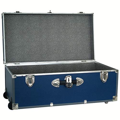 Seward Trunk 30inch Footlocker Trunk with Wheels Blue Pricepulse