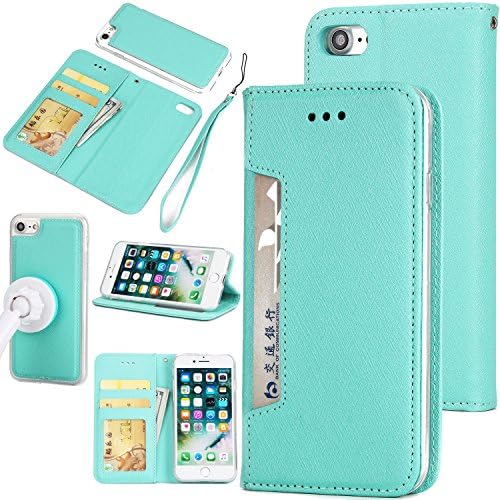 iPhone 7 Removable Case, Zmiq [2 in 1] Detachable PU Leather iPhone 7 Wallet Card Case Flip Phone Case Cover with Magnet Closure for iPhone7 4.7inch (Iphone7 Green GSW)