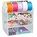 Acrylic Cosmetic Organizer with 3 Drawers, Removable Dividers and Top Shelf by D'Eco