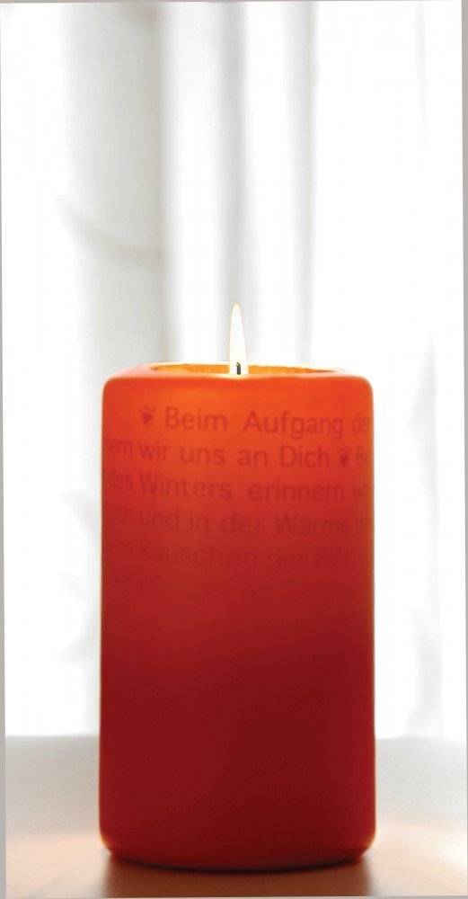 Wortlicht-Kerze 'Leuchtende Gedanken - Wir erinnern UNS'