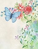 Journal: 8.5 X 11 202 Lined Pages Floral Watercolor Butterfly Notebook by Lined Journals
