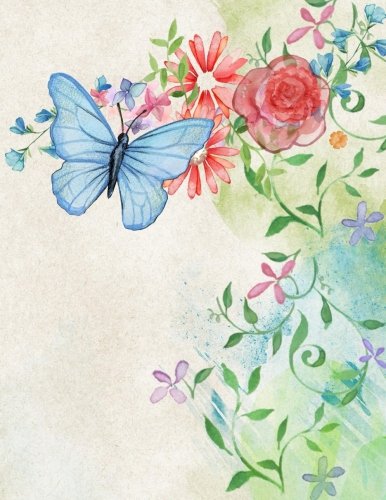 Journal: 8.5 X 11 202 Lined Pages Floral Watercolor Butterfly Notebook by Lined Journals