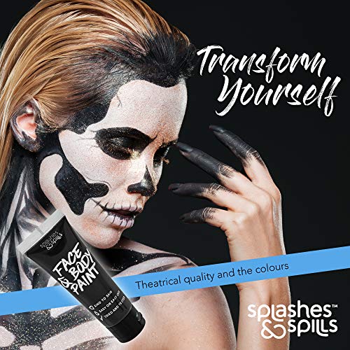 Face and Body Paint Cream - Black, 30ml - Pretend Costume and Dress Up Makeup by Splashes & Spills - Thumbnail 4