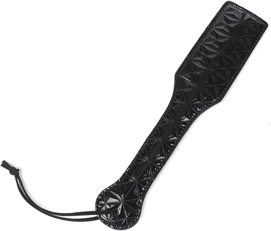 PU Leather Horse Riding Crop Faux Leather Paddle Whip Black Training Whip