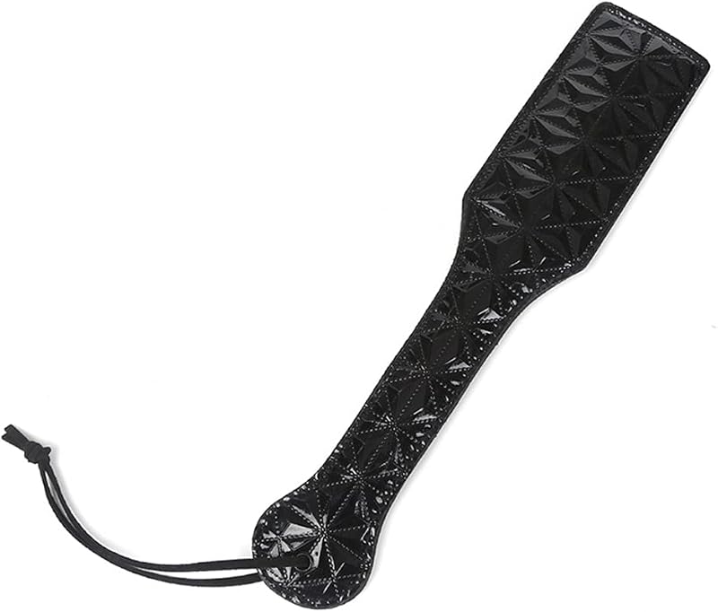 PU Leather Horse Riding Crop Faux Leather Paddle Whip Black Training Whip