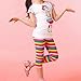 Waboats Kids Girls' Summer Leggings 3-7 Years Pant 7 Stripe Rainbow