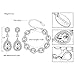 mecresh Flower Teardrop Clear Austrian Crystal Jewelry Sets for Women or Bridesmaids 2022 Fashion Jewelry(1 Set Earring,1PCS Bracelet)