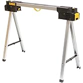 DEWALT Metal Folding Sawhorse, Portable Workstand, 2000 Lb Load Capacity, Lock & Stackable (DWST11155)