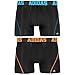 adidas Men's Sport Performance Mesh Trunk Underwear (2-Pack), Black/Solar Blue Black/Solar Orange, Small