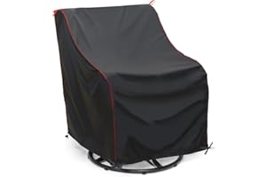 Patio Chair Cover, Waterproof Heavy-Duty Patio Furniture Cover, Outdoor Swivel Chair Cover (Black-1 Pack)