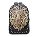 Seamand Personalized 3D Lion Studded PU Leather Casual Laptop Backpack School Bag