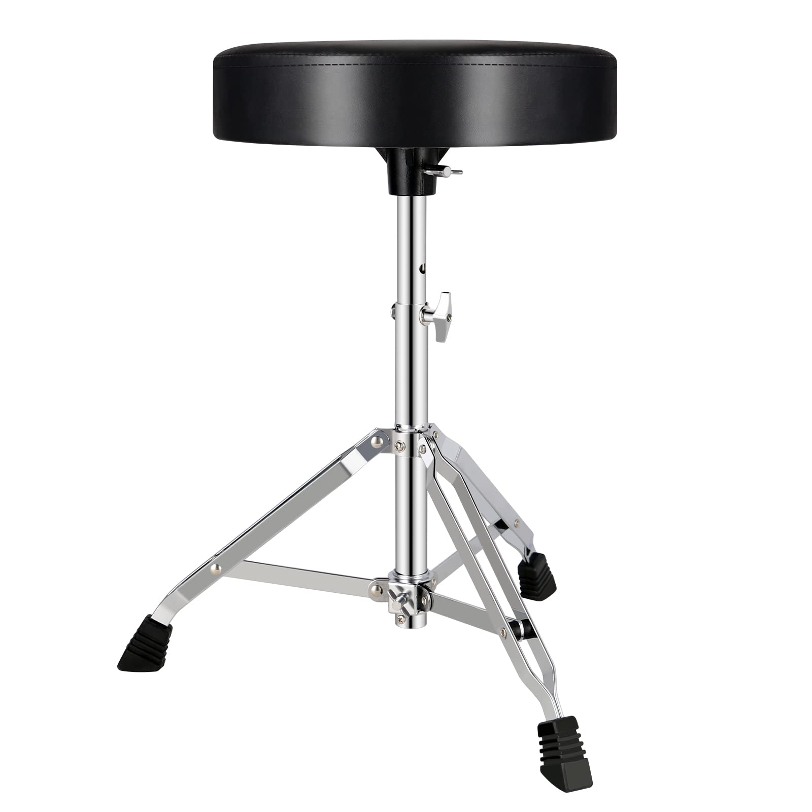 EASTROCK Adjustable Drum Seat, Round Drum Stool, Portable Drum Throne, Drum Seat with Drum Key for Electric Drum Set Drummer Kids Adult
