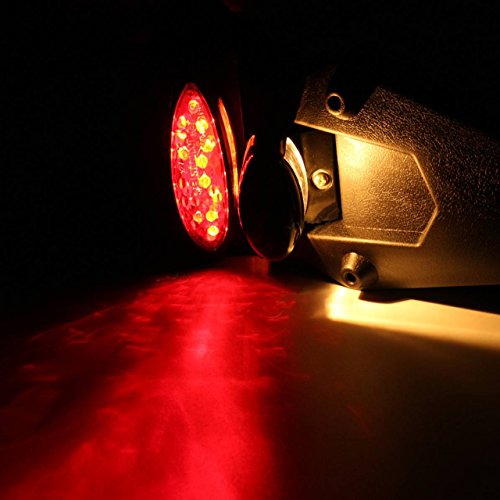 KATUR 12V LED Motorcycle Fender Rear Tail Stop Light Reflector Universal for MX Motocross Sport Pit Dirt Bike (White Shell)