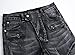 DANT BULUN Men's Ripped Slim Straight Fit Moto Biker Jeans with Zipper Deco (30, Black)