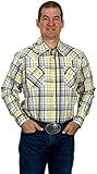Men's Traditional Western Plaid Long Sleeve Pearl Snap Shirt