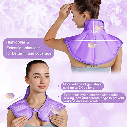 REVIX Shoulder Ice Pack for Injuries Reusable Gel Large Neck Shoulder