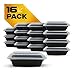 Fitpacker SMALL Meal Prep Containers - Plastic Stackable Reusable Storage - Microwave, Dishwasher, Freezer Safe (16oz - Set of 16)