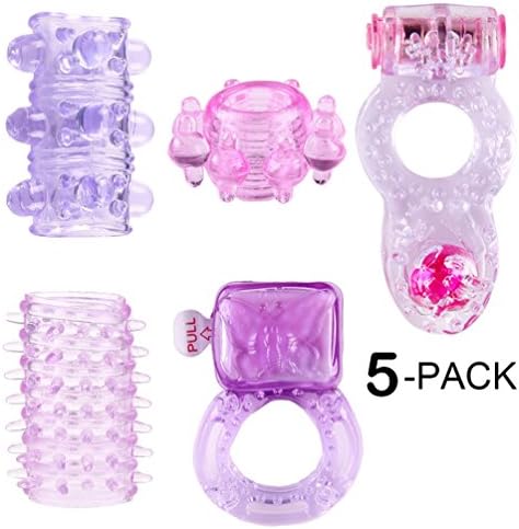 5-PACK Silicone Vibrating Rings Toys