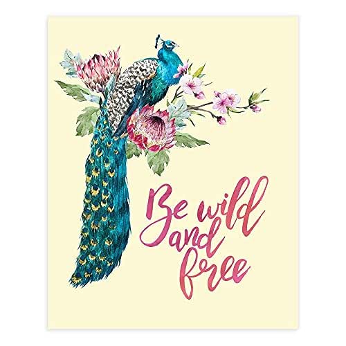 Peacock Wall Art Print Unframed 8x10 Peacock Wall