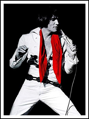 Imagenation Elvis Presley Performing Red Scarf 60cm X 80cm Print On Repositional Self Adhesive Wallpaper Poster Amazon Co Uk Kitchen Home