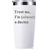 momocici Trust Me, I'm Almost a Doctor 20 OZ Tumbler.Thank You Appreciation Doctor Gifts.Birthday,Christmas,Medical Graduation Gifts for Men Women.Dentist,Physician Travel Mug(White)