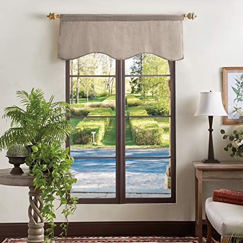 Martha Stewart Lucca Velvet Lined Scallop Window Curtain 50" W x 18" L, Valance…