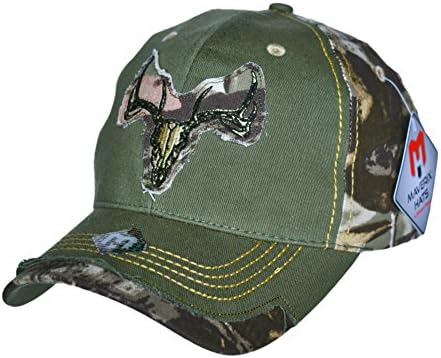 Camouflage Deer Skull Hunter Hat - Strapback Hat Cool Baseball Hats Camouflage Cap Camo Hat for Women Camoflauge Kids Camo Hat Low Rise Cool Camoflage Adjustable Mens Classic