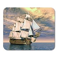 HZMJPAD Navy Naval British Flagship HMS Victory Computer Generated 3D Mouse Pad 8.6 X 7.1 in