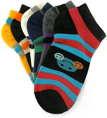CtMatches Emoji Smile No Show Socks for Kids 6 Pairs