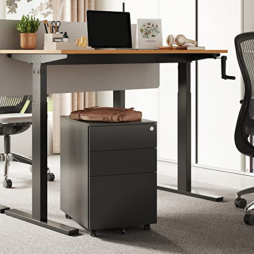 DEVAISE Locking File 3 Drawer Rolling Pedestal Under Desk