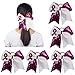 NCMAMA Large Breast Cancer Awareness Cheer Bow Sparking Sequin Leather Accessorire Hair Tie Ponytail Holder for Dancing Girls Cheerleader Pack of 5