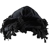 Halo Turban for Men - Vintage Twist Head Wraps With Elastic Velvet and Silk Lining (Black)
