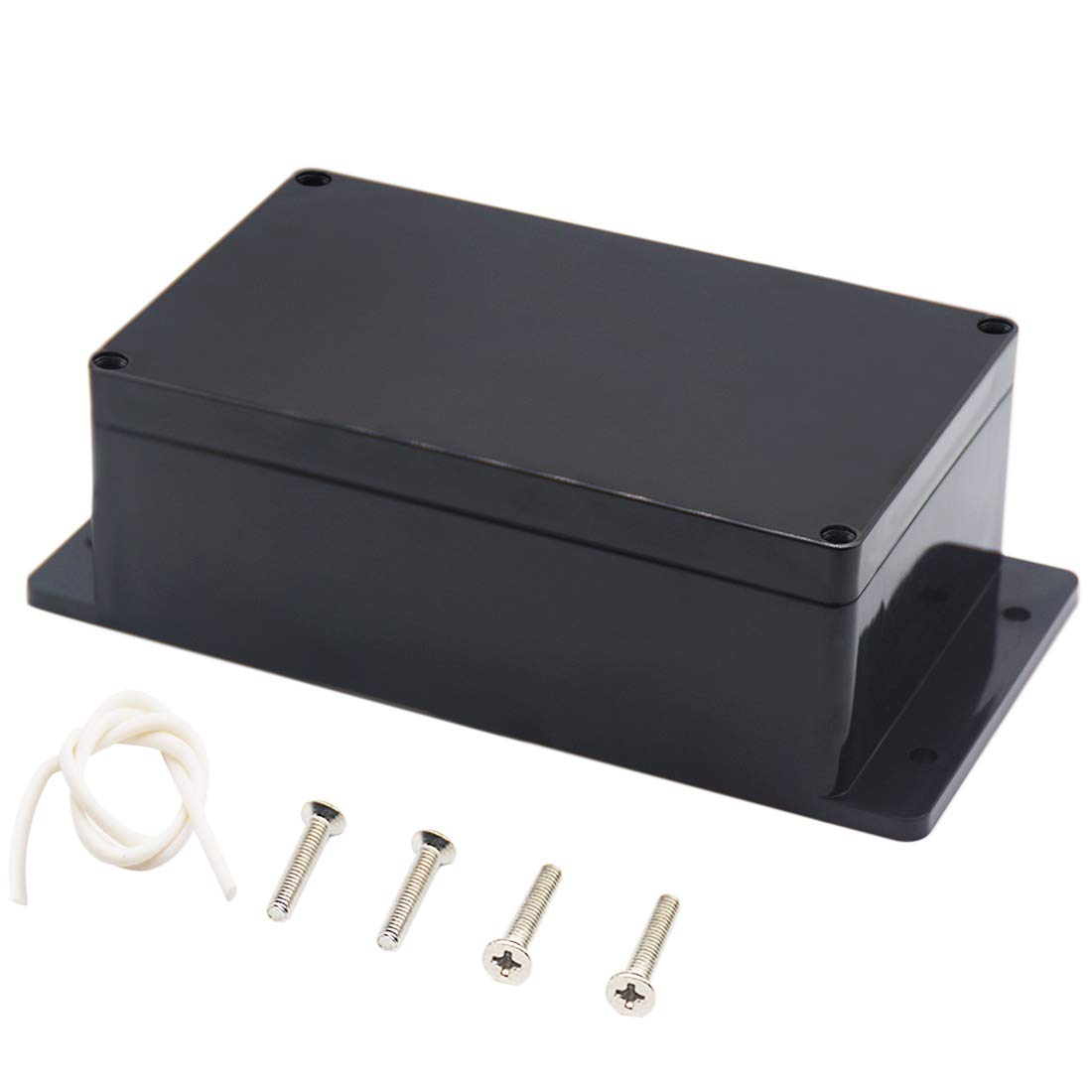 Zulkit Caja de conexiones Plástico ABS A prueba de polvo Impermeable IP65 Cajas eléctricas universales Caja de proyectos con oreja fija Negro 7,87 x 4,72 x 2,95 pulgadas (200 x 120 x 75 mm) (Paquete de 1)